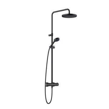 Coloana dus cu baterie si termostat Kludi, Logo, negru mat