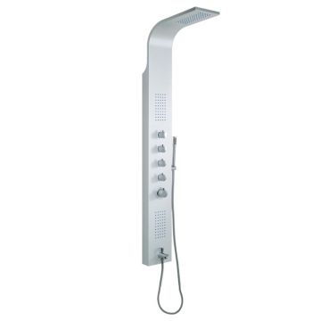 Panel dus Wellis, Mariner, cu hidromasaj și termostat, crom, WZ00086