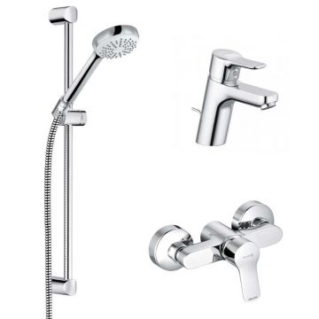 Set baie cu baterie lavoar, baterie dus si set dus Kludi, PureEasy