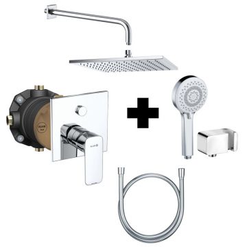Set de duș încastrat, Kludi, cu baterie Pure & Style, Slim.Boxx., pară de duș xDive, crom