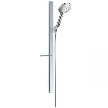Set de dus Hansgrohe, Raindance Select S 120, 3 jeturi, cu bara dreptunghiulara Unica E 90 cm, crom