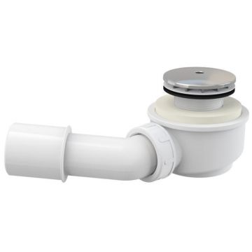 Sifon cadita dus Alcadrain, Ø50, cu inaltime redusa, cu cot evacuare, crom