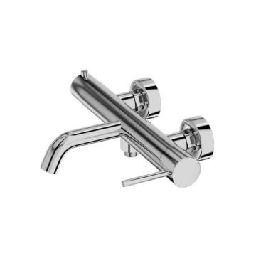 Baterie cada-dus LaVita, Verdi, monocomanda cu montaj pe perete, crom