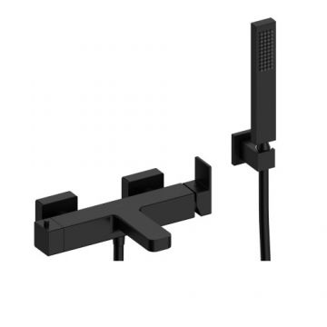 Baterie cada Sanycces Cubo cu para de dus, negru mat - Culoare Negru