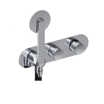 Baterie dus incastrata Sanycces Dedal cu para de dus si 2 cai - Culoare Crom