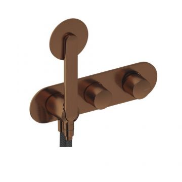 Baterie dus incastrata Sanycces Dedal cu para de dus si 2 cai, rose gold - Culoare rose gold