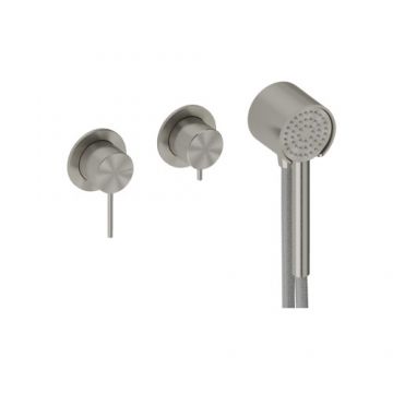 Baterie dus incastrata Sanycces Pool cu para dus si 2 cai, nichel periat - Culoare Gri