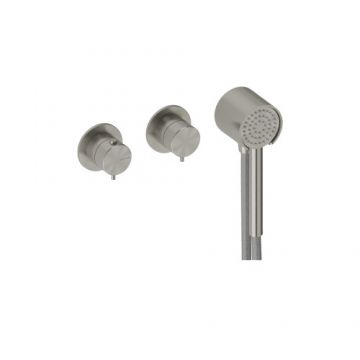 Baterie dus incastrata Sanycces Pool termostatata cu para dus si 2 cai, nichel periat - Culoare Gri