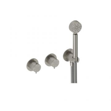 Baterie dus incastrata Sanycces Pool termostatata cu para dus si 2 cai, nichel periat - Culoare Gri