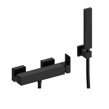 Baterie dus Sanycces Cubo cu para de dus, negru mat - Culoare Negru