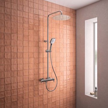 Coloana de dus, Blautherm, telescopica, para rotunda de 30 cm, crom lucios, Ramon Soler