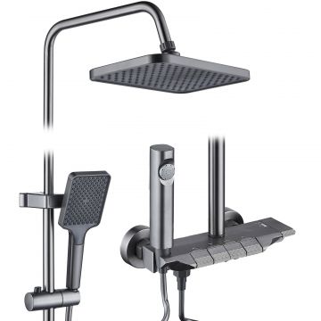 Coloana de dus RAIZ Origins NOVA, 4 functii, Montare rapida, Jet reglabil, Presiune ridicata, Para de dus, Dus fix cu functie ploaie, Functie bideu,