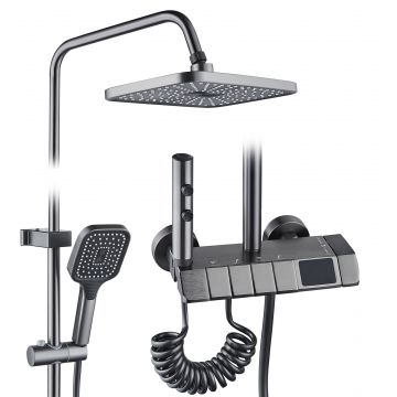 Coloana de dus RAIZ Origins Pulse, 4 functii, Afisaj digital, Jet reglabil, Presiune ridicata, Para de dus, Dus fix cu functie ploaie, Functie bideu,