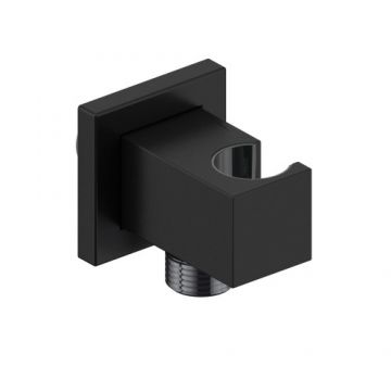 Cot racord cu suport para dus Sanycces Cubo, negru mat