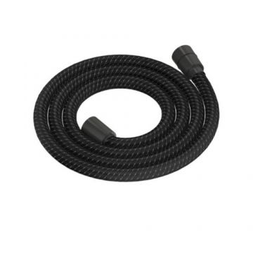 Furtun de dus Sanycces Dedal negru cu racord raw metal