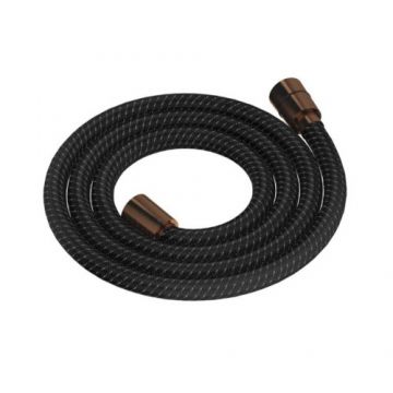 Furtun de dus Sanycces Dedal negru cu racord rose gold