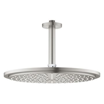 Palarie de dus rotunda 310 mm, argintiu mat, montare in tavan, brat 142 mm, Grohe Rainshower Cosmopolitan 310