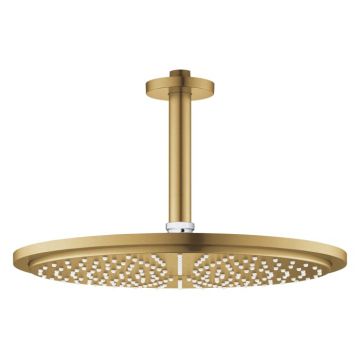 Palarie de dus rotunda 310 mm, auriu periat, montare in tavan, brat 142 mm, Grohe Rainshower Cosmopolitan 310