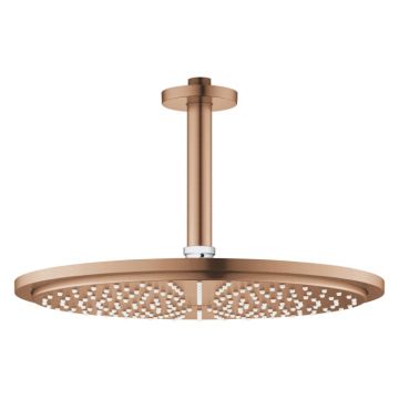 Palarie de dus rotunda 310 mm, cupru periat, montare in tavan, brat 142 mm, Grohe Rainshower Cosmopolitan 310