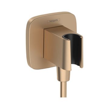 Racord de dus, Hansgrohe, FixFit Q, cu suport de para, bronz periat
