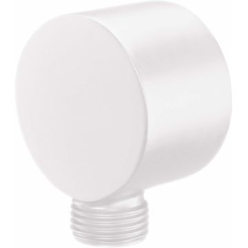 Racord unghiular rotund, pentru furtun de dus, 50x28 mm, alb, Deante Cascada