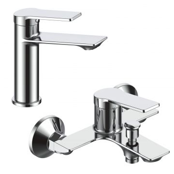 Set baterie Cada Dus + Lavoar La Brocca ROMA, Monocomanda, Design slim, Economie de apa, Silentioasa, Usor de curatat si instalat, alama sanitara,