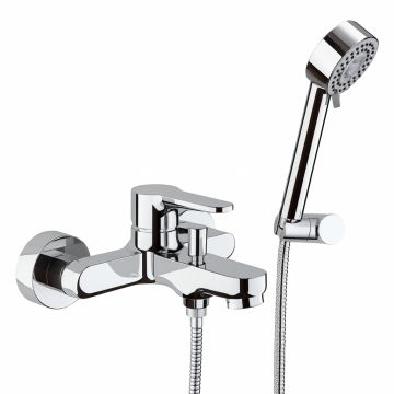 Set baterie cada si dus Remer Rubinetterie, monocomanda, 4 tipuri de jeturi, Cromat