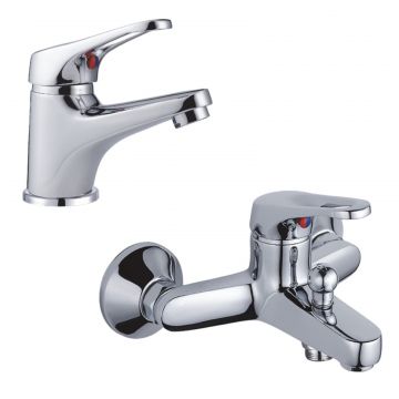 Set baterie chiuveta + cada La Brocca SIENA LOT2, Monocomanda, Design slim, Economie de apa, Silentioasa, Usor de curatat si instalat, alama sanitara,