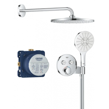Set de dus incastrat cu baterie termostata, 3 jeturi, crom lucios, Grohe Precision SmartControl