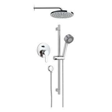 Set de dus incastrat Remer Winner W09S01EC20, sistem cu 7 componente, para cu 3 functii, alama, cromat, 20cm