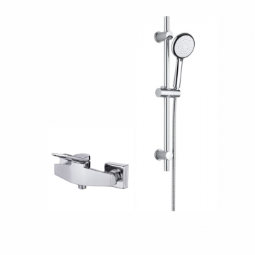 Set dus cu bara, furtun si para dus cu 6 functii Deante Boro si baterie dus, Cersanit Cromo