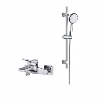 Set dus cu bara, furtun si para dus cu 6 functii Deante Boro si baterie dus, crom lucios, Cersanit  Cromo