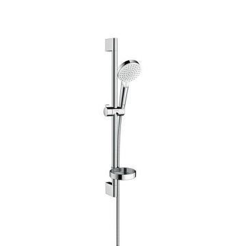 Set dus cu bara unica 0.65 m si sapuniera, culoare alb-crom, Hansgrohe Crometta Vario