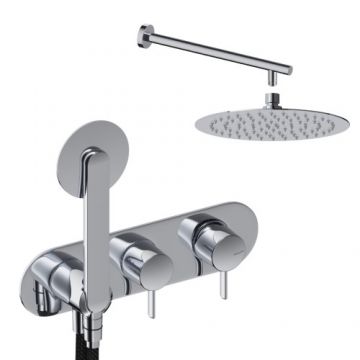 Sistem de dus incastrat Sanycces Dedal cu 2 cai, crom - Culoare Crom