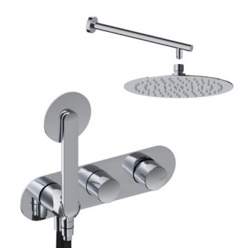 Sistem de dus incastrat Sanycces Dedal cu 2 cai, crom - Culoare Crom