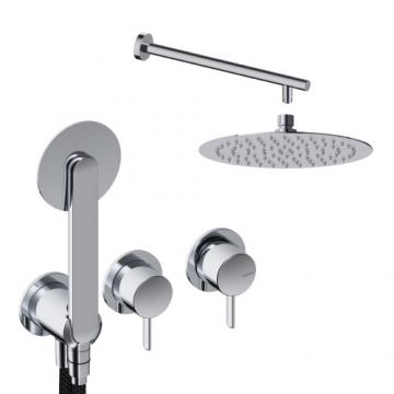 Sistem de dus incastrat Sanycces Dedal cu 2 cai, crom - Culoare Crom