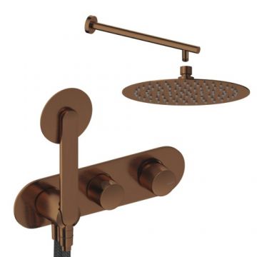 Sistem de dus incastrat Sanycces Dedal plisat cu 2 cai, rose gold - Culoare rose gold