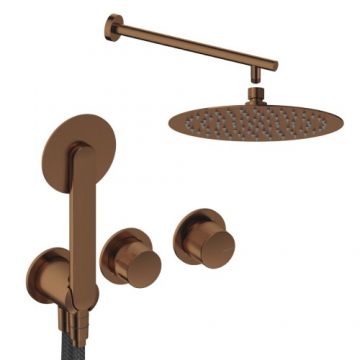 Sistem de dus incastrat Sanycces Dedal plisat cu 2 cai, rose gold - Culoare rose gold