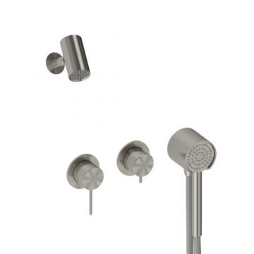 Sistem de dus incastrat Sanycces Pool cu 2 cai, nichel periat - Culoare Gri