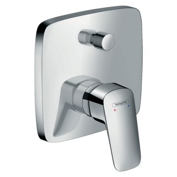 Baterie cada - dus, Hansgrohe, Logis, incastrata, crom