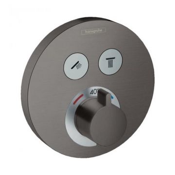 Baterie de baie cu termostat si 2 functii Hansgrohe Shower Select S antracit satinat