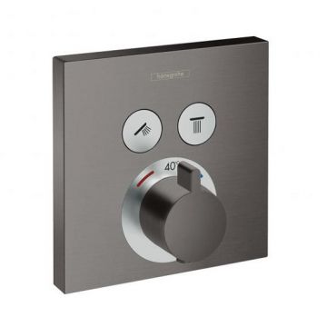 Baterie de dus cu termostat si 2 iesiri Hansgrohe Select antracit satinat