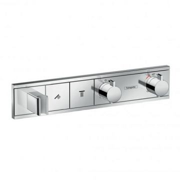 Baterie de dus incastrata cu termostat si 2 functii Hansgrohe Rain Select crom