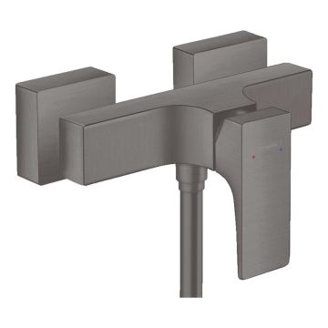 Baterie dus Hansgrohe Metropol negru - crom periat