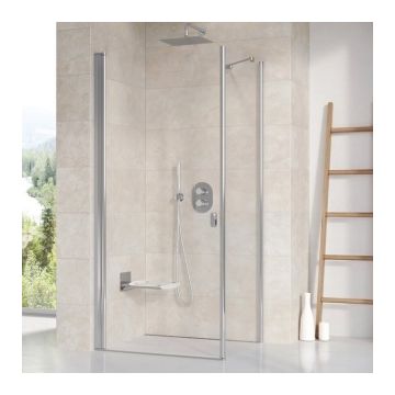Cabina dus Ravak Chrome CRV1+CPS, 80x100xH195 cm, profil crom slefuit lucios