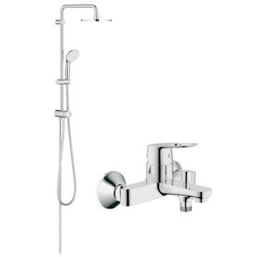 Pachet: Coloana dus Grohe Tempesta 200, baterie cada/dus Bauloop(27389002,23341000)