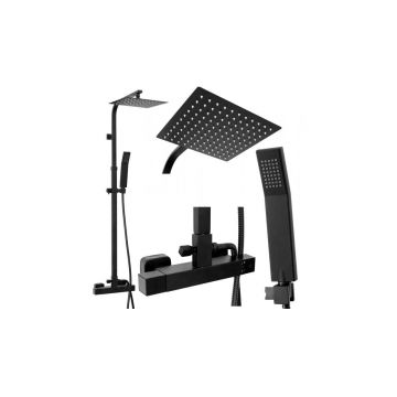 Set dus termostatat cu coloana si palarie Rea Milan Negru