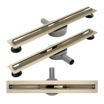 Set rigola dus plus capac inclus 50 cm Rea Neo Slim Mirror Gold Pro auriu