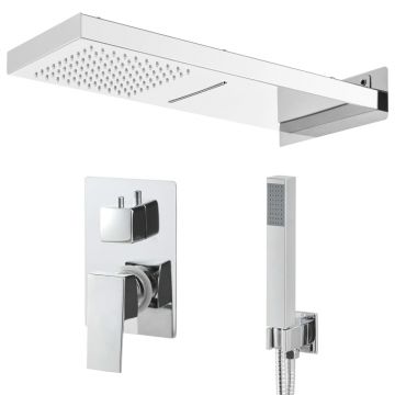 vidaXL Sistem de duș, argintiu, oțel inoxidabil 201