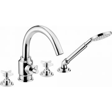 Baterie cada – dus dubla comanda Deante Temisto crom cu set de dus BQT_014D
